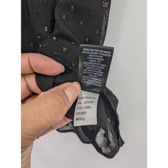 Torrid Sheer Blouse Women Size L Clip Dots Textured Rainbow Office Whimsigothic - Picture 8 of 9